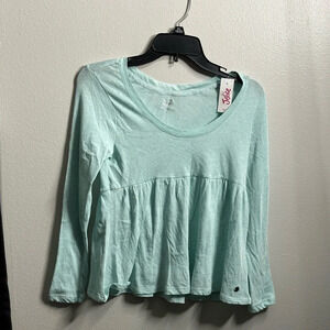 Justice Kids Girls Blue Long Sleeve Blouse Size 12.‎